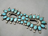 Earlier Vintage Navajo Turquoise Sterling Silver Native American Pin Old-Nativo Arts