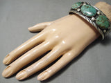 For Large Wrist Vintage Native American Navajo Royston Turquoise Sterling Silver Bracelet Old-Nativo Arts