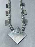 One Of The Most Intrciate Vintage Native American Navajo Turquoise Sterling Silver Necklace-Nativo Arts