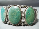 One Of Best Coil Vintage Native American Navajo Cerrillos Turquoise Sterling Silver Bracelet-Nativo Arts
