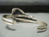Intricate Vintage Native American Navajo Sterling Silver Geomtric Bracelet Cuff-Nativo Arts