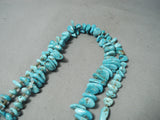 Magnificent Navajo Turquoise Sterling Silver Necklace Native American L-o-n-g-Nativo Arts