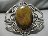 Quality Vintage Navajo Domed Agate Sterling Silver Native American Bracelet Old-Nativo Arts