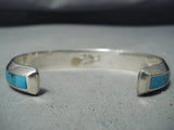 Coonsis Zuni Kingman Turquoise Sterling Silver Bracelet Native American-Nativo Arts