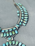 Important 106 Gram Vintage Native American Navajo Green Turquoise Sterling Silver Necklace-Nativo Arts