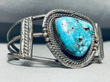 One Of The Finest Vintage Native American Navajo Nevada Turquoise Sterling Silver Bracelet-Nativo Arts