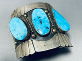 Towering Museum Vintage Native American Navajo Turquoise Sterling Silver Bracelet-Nativo Arts