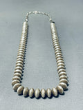 Superb Vintage Native American Navajo Sterling Silver Pillow Beads Cones Necklace-Nativo Arts