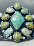 One Of The Best Native American Navajo Green Turquoise Sterling Silver Bracelet-Nativo Arts