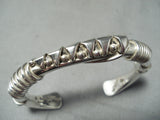 Authentic Wire Orville Tsinnie Vintage Native American Navajo Sterling Silver Bracelet-Nativo Arts