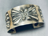 One Of The Best Native American Navajo Hand Repoussed Sterling Silver Bracelet-Nativo Arts