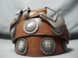 Native American Intricate Vintage Sterling Silver 383 Grams Concho Belt Old-Nativo Arts