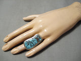 One Of The Best Vintage Native American Navajo Tommy Jackson Turquoise Sterling Silver Ring-Nativo Arts