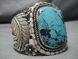 Tremendous Vintage Native American Navajo Blue Diamond Turquoise Sterling Silver Bracelet-Nativo Arts
