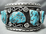 Heavy Husky Men's Vintage Native American Navajo Turquoise Sterling Silver Bracelet-Nativo Arts