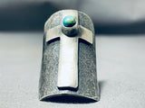 Advanced Silver Work Native American Navajo Royston Turquois Cross Sterling Silver Ring-Nativo Arts
