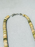 Native American Wondrous Vintage Santo Domingo Old Kingman Turquoise Sterling Silver Necklace-Nativo Arts