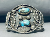 Museum Quality Vintage Native American Navajo Old Morenci Turquoise Sterling Silver Bracelet-Nativo Arts