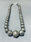 Hand Wrought Vintage Native American Navajo Sterling Silver Tooled Necklace-Nativo Arts