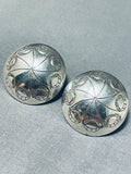 Dynamic Vintage Native American Navajo Sterling Silver Earrings-Nativo Arts