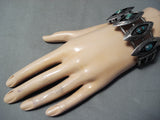 Bisbee Turquoise Vintage Native American Navajo Sterling Silver Bracelet Old-Nativo Arts