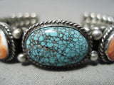 Important Dave Reeves Vintage Native American Navajo Turquoise Sterling Silver Coil Bracelet-Nativo Arts