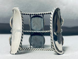 Heavy White Special Stone Vintage Southwest Sterling Silver Bracelet-Nativo Arts