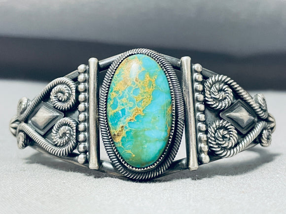 Optimum Leo Martinzes Vintage Native American Navajo Royston Turquoise Sterling Silver Bracelet-Nativo Arts