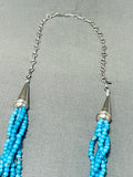 One Of The Finest Vintage Native American Zuni Turquoise Sterling Silver Necklace-Nativo Arts