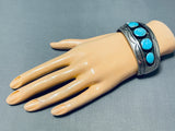 Tremendous Vintage Native American Navajo Turquoise Sterling Silver Bracelet-Nativo Arts