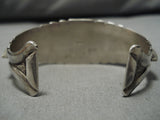 Museum Quality Vintage Native American Navajo Lander Blue Turquoise Sterling Silver Bracelet-Nativo Arts