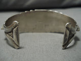 Museum Quality Vintage Native American Navajo Lander Blue Turquoise Sterling Silver Bracelet-Nativo Arts