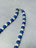 Native American Exceptional Santo Domingo Lapis Sterling Silver Necklace-Nativo Arts