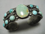 Early 1900's Vintage Native American Navajo Domed Cerrillos Turquoise Sterling Silver Bracelet-Nativo Arts
