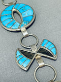 One Of The Best Vintage Native American Navajo Turquoise Inlay Sterling Silver Necklace-Nativo Arts