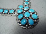 Spectacular Vintage Native American Navajo Kingman Turquoise Sterling Silver Necklace-Nativo Arts