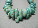 Native American Incredible Santo Domingo Green Turquoise Sterling Silver Necklace-Nativo Arts