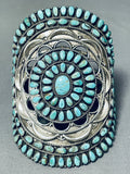 Native American One Of The Best Vintage Navajo Turquoise Sterling Silver Cluster Bracelet-Nativo Arts