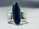 Authentic Vintage Native American Navajo Ben Begaye (d) Sterling Silver Onyx Ring-Nativo Arts
