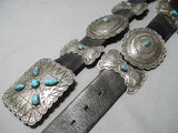 Important Vintage Native American Navajo Goodluck Rare Turquoise Sterling Silver Concho Eblt-Nativo Arts