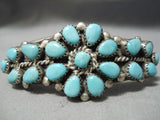 Quality Vintage Native American Navajo Tears Of Joy Turquoise Sterling Silver Bracelet Old-Nativo Arts