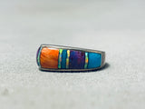 Fabulous Vintage Native American Navajo Turquoise & Sugulite Sterling Silver Ring-Nativo Arts