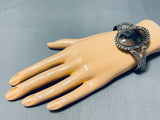 Rare Early Vintage Native American Navajo Petrified Wood Sterling Silver Bracelet-Nativo Arts
