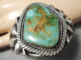 One Of Best Vintage Native American Navajo Royston Turquoise Sterling Silver Flank Bracelet Old-Nativo Arts