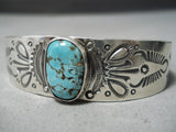Important Navajo #8 Turquoise Sterling Silver Bracelet Native American-Nativo Arts
