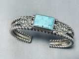 Hand Coiled Vintage Native American Navajo Turquoise Sterling Silver Bracelet-Nativo Arts