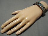 Wonderful Vintage Zuni Native American Inlay Turquoise Celicion Bracelet Cuff-Nativo Arts