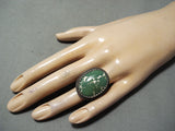 Important Vintage Native American Navajo Verdy Jake Turquoise Sterling Silver Ring-Nativo Arts