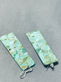 Native American Enormous Santo Domingo Turquoise Slab Pendant Earrings-Nativo Arts