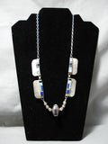 Opulent Vintage Native American Navajo Yazzie Turquoise Sterling Silver Necklace Old-Nativo Arts